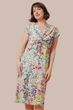 【ストレッチジャージー】ひざ下丈ツイストワンピース