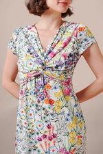 【ストレッチジャージー】ひざ下丈ツイストワンピース