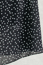 【ストレッチシフォン】 ネイビータイニードット シフォンカシュクールロング