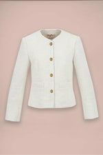 【ラメツイード】ノーカラーショート丈ジャケット