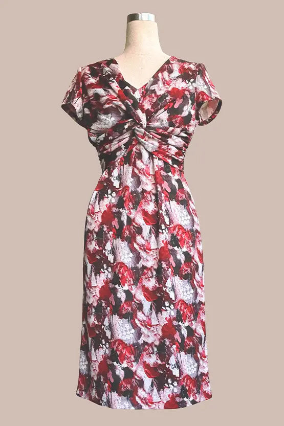 【ストレッチジャージー】Passion(情熱) ツイストワンピース(ひざ丈)