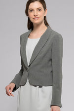 Grey Shawl Collar Short Jacket