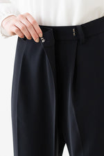 Black Wrap Tuck Trousers