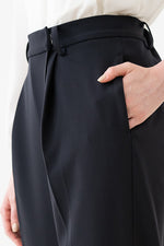 Black Wrap Tuck Trousers