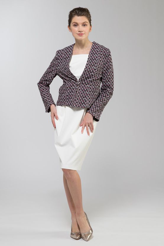 Peach Mix Tweed Print Jacket