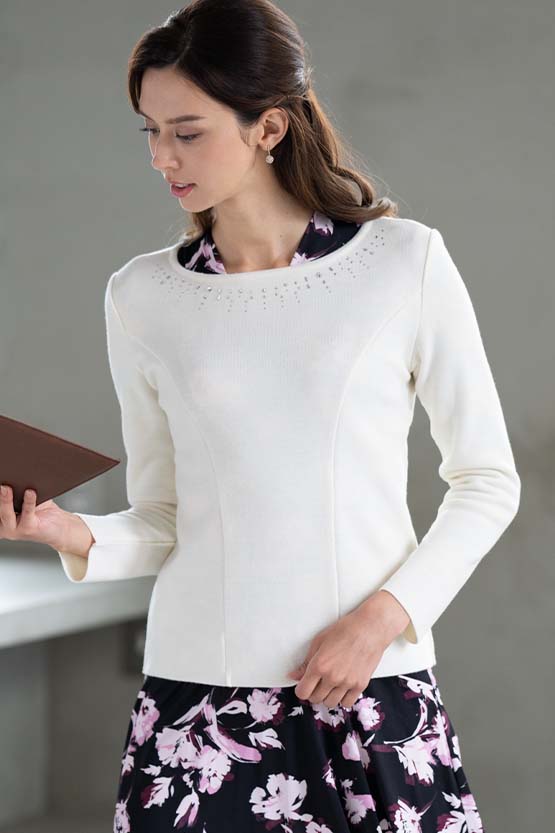 Milky White Bijou Top