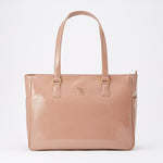 ピンクベージュヴィーガンエナメル エアリートート