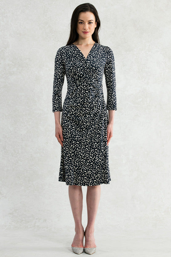 Navy Pluie Gather Dress
