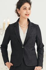 【Set-up】Black Jacquard Tailored Jacket