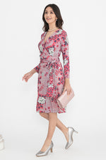 【和柄】 Peony Grey ラップワンピース