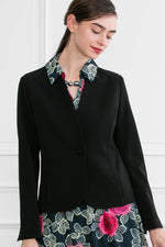 【通年素材・裏地なし】スマートストレッチ ブラック ノーカラージャケット