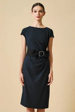 Cotton Blend Sash T-Shirt Dress