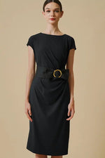 Cotton Blend Sash T-Shirt Dress