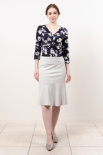 Greige Jacquard Midi Mermaid Skirt