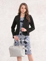 Gray Pavé V-Drape Dress