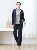 【ストレッチシフォン】 ホワイトクローバー 衿付きフリルブラウス