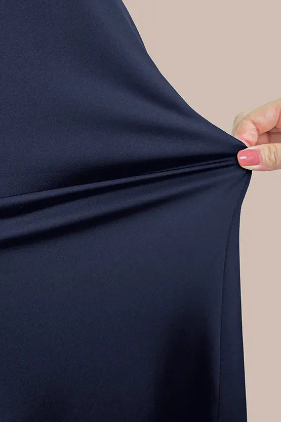 Stretch Jersey:Navy Long Marilyn Dress