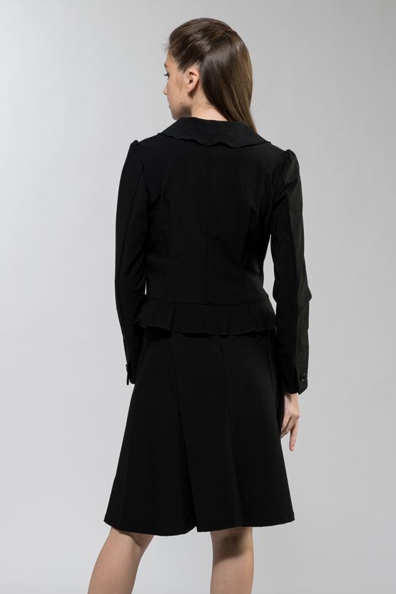 Black Stretch Frill Jacket