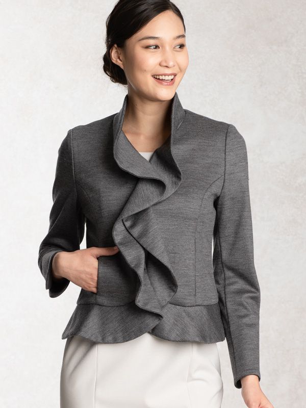 Medium Gray Ruffle Jacket