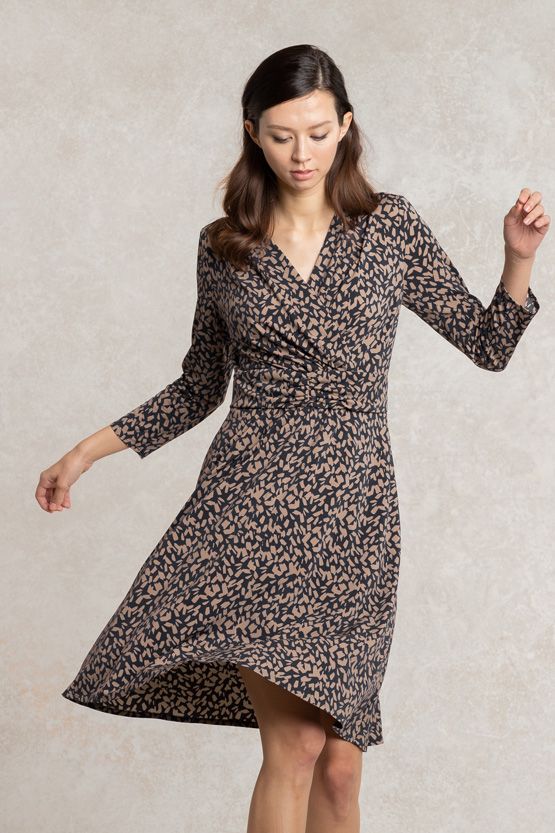 Caramel Geo Marilyn Dress