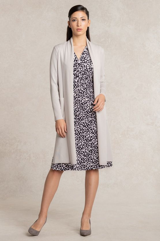 ミストグレー 金沢産カーディガンサイドスリット