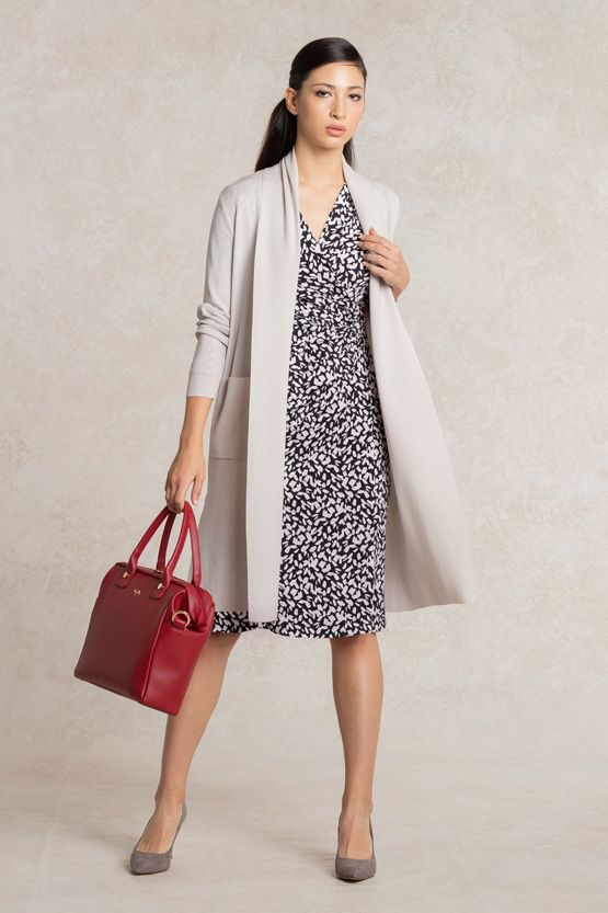 ミストグレー 金沢産カーディガンサイドスリット