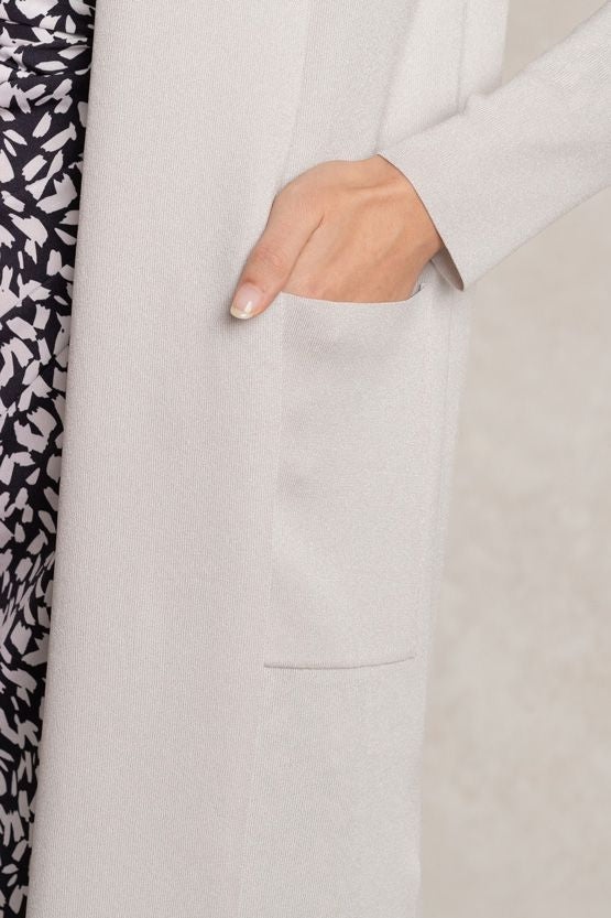 ミストグレー 金沢産カーディガンサイドスリット