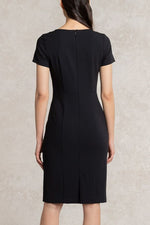 Black V-neck I-line Dress