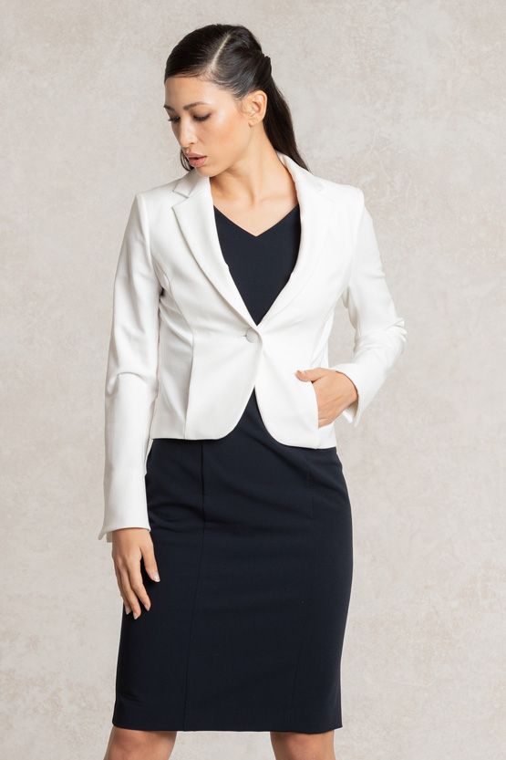 White Short Tailored Jacket