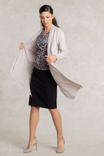 ミストグレー 金沢産カーディガンサイドスリット