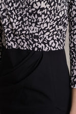 White Geo x Black Asymmetry Dress