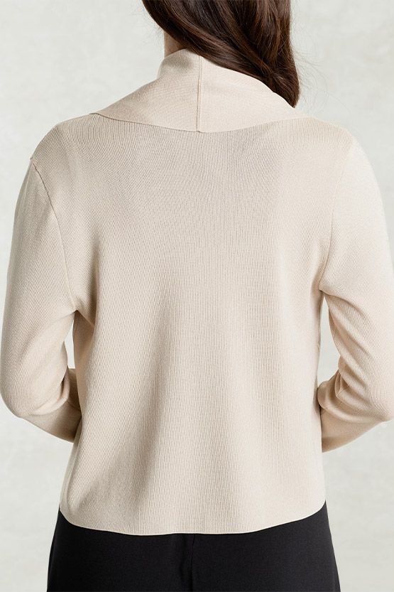 ベージュ 金沢産ショートカーディガン