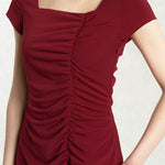 Square Neck Side Gather Dress