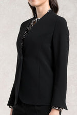 Black Long Collarless Jacket