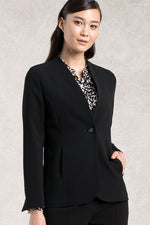Black Long Collarless Jacket