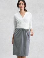 White × Gray Docking Shell Dress
