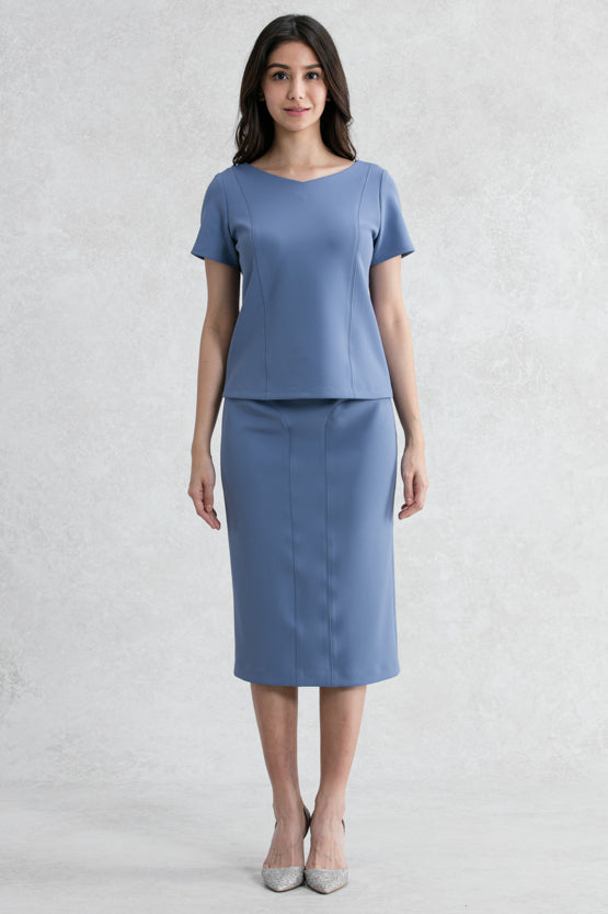 Saxe blue Topstitch Set-up