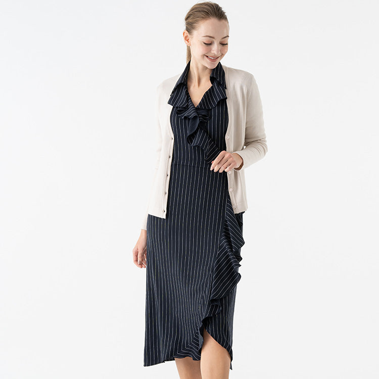 Add a soft cardigan for comfy office days