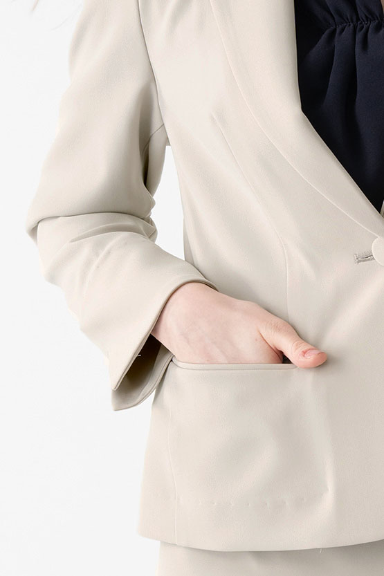 Smart Stretch Greige 3-Pocket Tailored Jacket