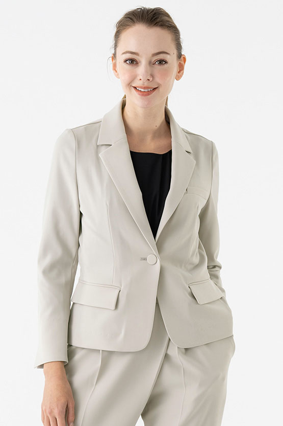 Smart Stretch Greige 3-Pocket Tailored Jacket