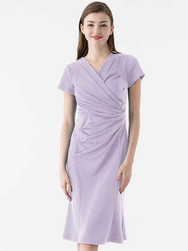 【長め丈】ギャザーワンピース