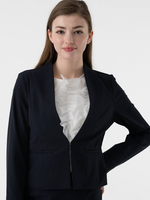 Cooling Suit Navy Front Hook Collarless Jacket
