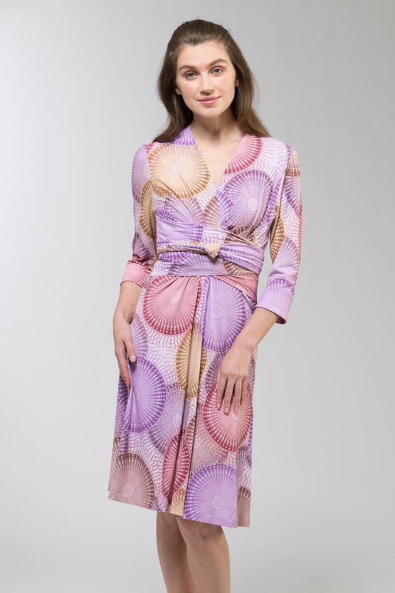 【和柄】 Wagasa Pink 衿なしカシュクールワンピース