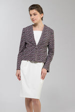Peach Mix Tweed Print Jacket