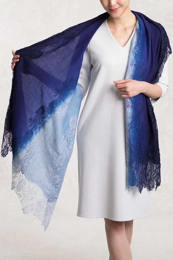 Powder Blue Lace Gradation Scarf