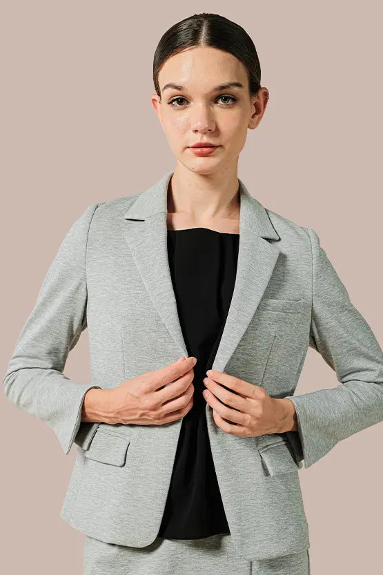 【ダブルジャージー】杢グレー セットアップスーツ