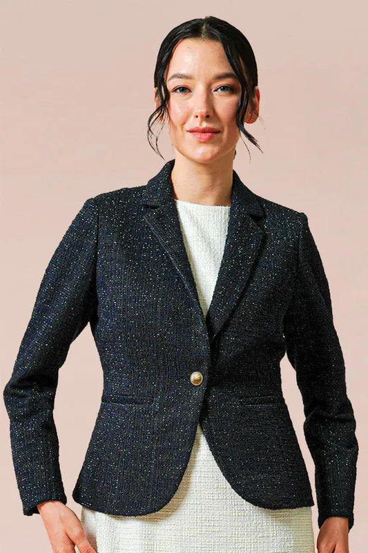 Stretch Lame Tweed:  Tailored Jacket