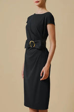 Cotton Blend Sash T-Shirt Dress