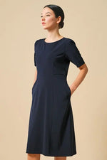 Smart Stretch:Dark Navy A-Line Dress