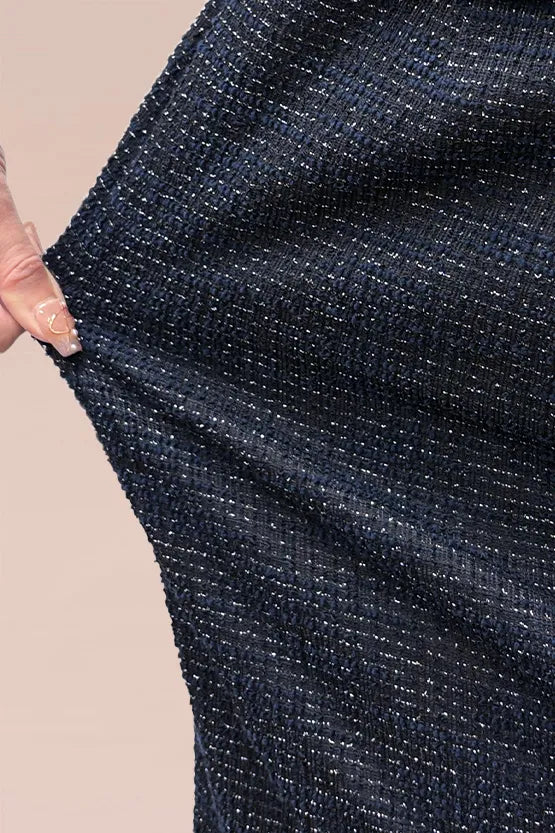 【ラメツイード】ノーカラーショート丈ジャケット